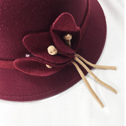 Chapéu Feminino Elegante Com Fita Outono Inverno Coreano Versátil Boné feminino Casamento na igreja Viagem Jazz britânico Senhora Fedora