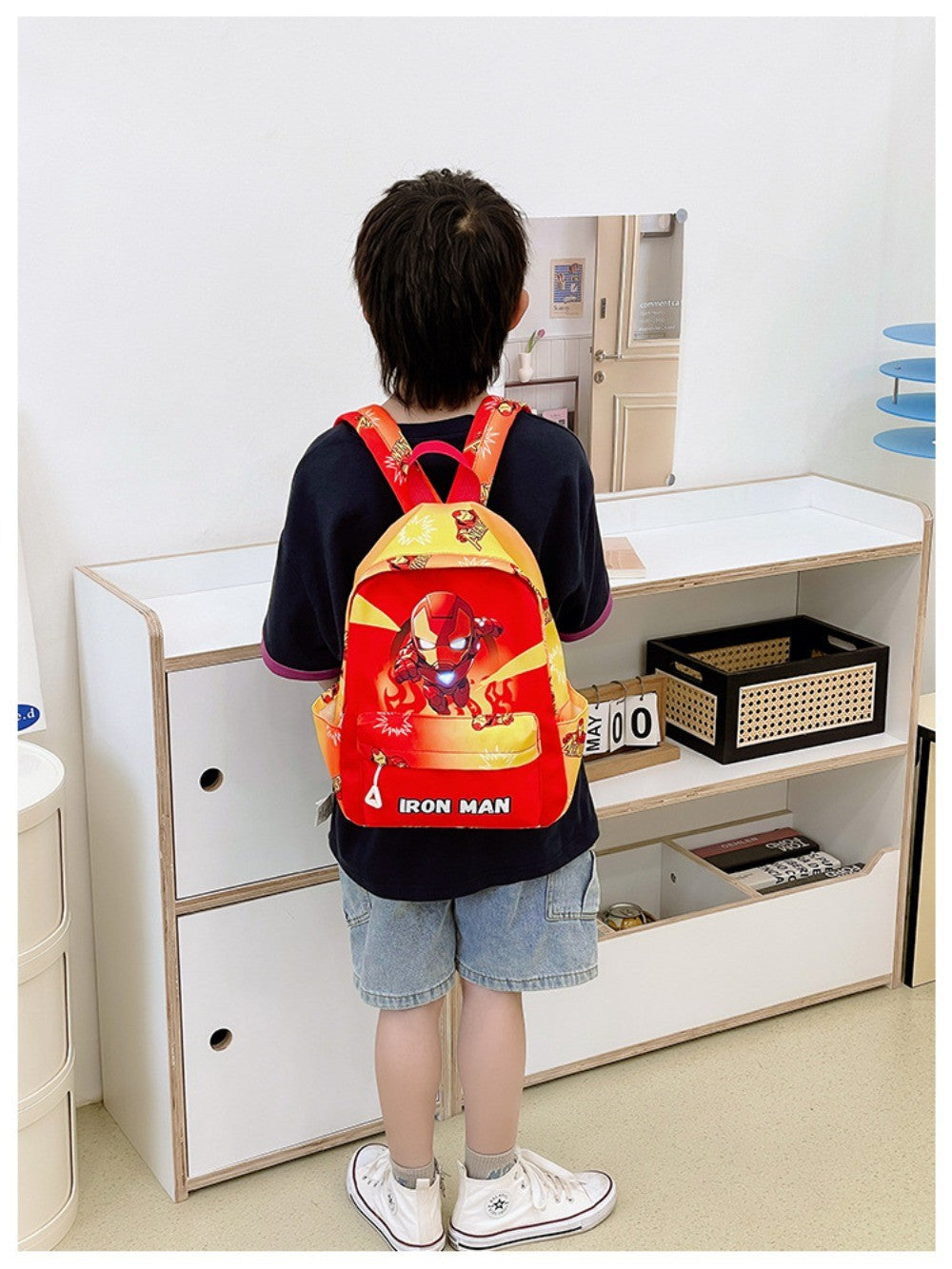 Mochila Infantil Homem-Aranha Marvel Desenho Animado Mochila Escolar Legal Estilosa para Meninos e Meninas Leve Casual Mochila de Jardim de Infância para Crianças