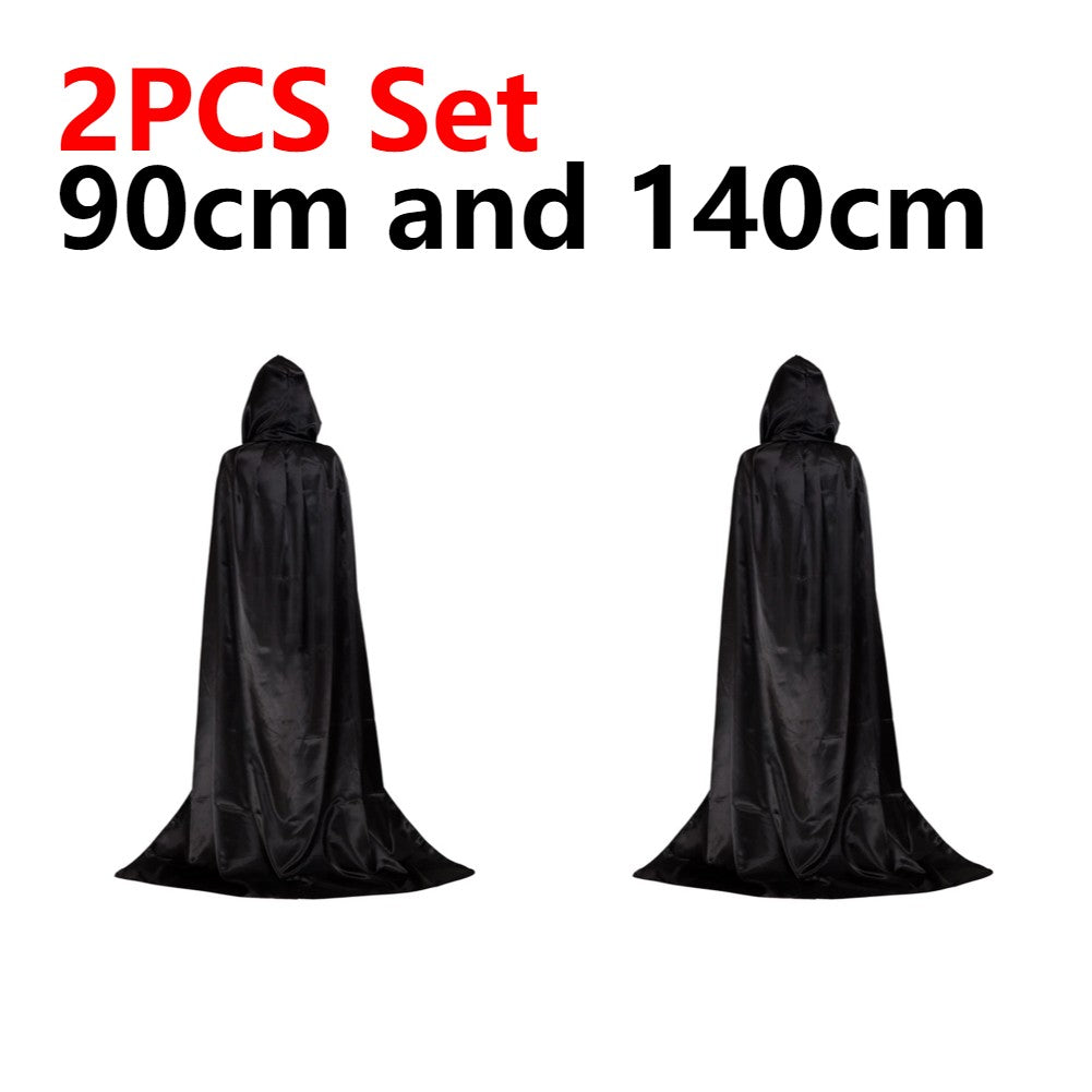 90-150cm Halloween Cloak Hooded Cape Halloween Christmas Cosplay Costume Devil Witch Vampire Cape Halloween Costumes Party Cloak