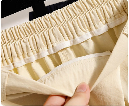 Summer Women Plus Size Skirt 2025 New High Waist Irregular Mid Long Skirt Woman Elastic Waist A Line Pleated Big Size Skirts