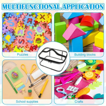 Transparent Mesh Zipper Toy Storage Bag - Large Capacity Puzzle and Block Organizer, Ideal for Toy and Building Block Storage So