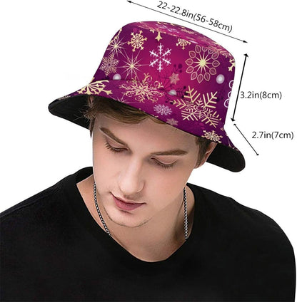 Funny Christmas Bucket Hat New Year Fisherman Hat for Women Men Packable Outdoor Travel Beach Sun Cap