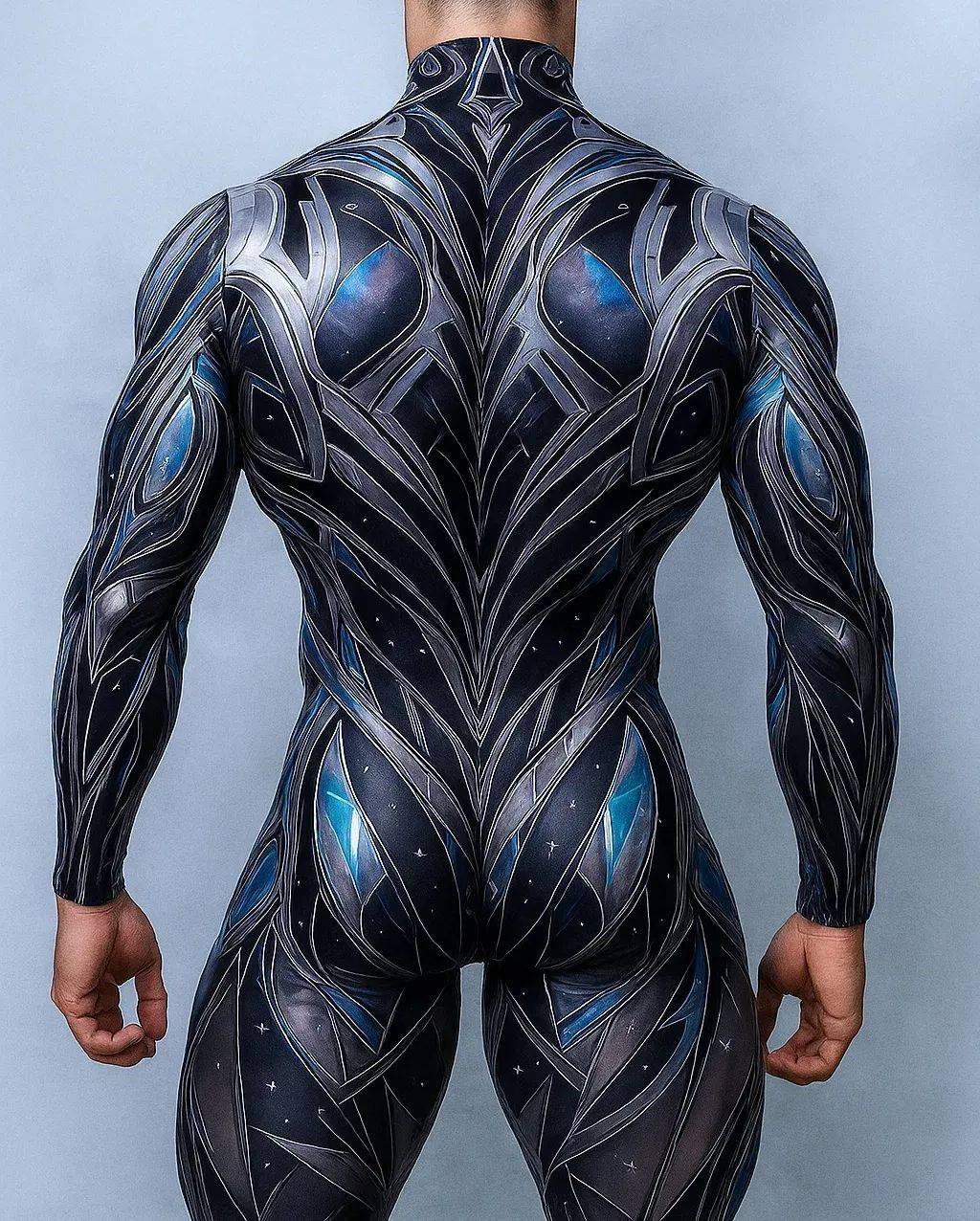 Halloween Lizard Bodysuit Men's Unique Muscle Series Holiday Jumpsuit Carnival Costume Adult Roleplay Party Masquerade Ball Set