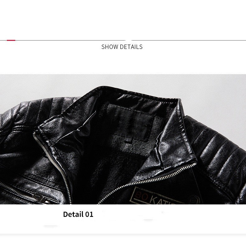 New Men's Leather Jackets Autumn And Winter Casual Motorcycle Slim PU Jacket Biker Leather High Quality Fashion Warm Overcoat