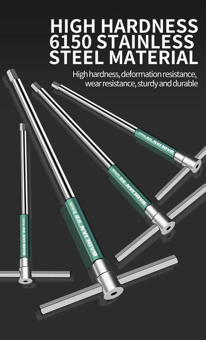 Chave de fenda Torx T/L 2.5/3/4/5/6/8/10mm Chave Allen Tipo T Cromada Chave Inglesa em Forma de T Ferramenta Manual Chave de Boca Tipo T Estendida