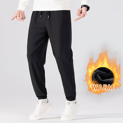 Winter Running Pants Men's Outdoor Waterproof Windproof Thickened Jogging Sports Trousers Warm Fitness Sports Casual Long Pants