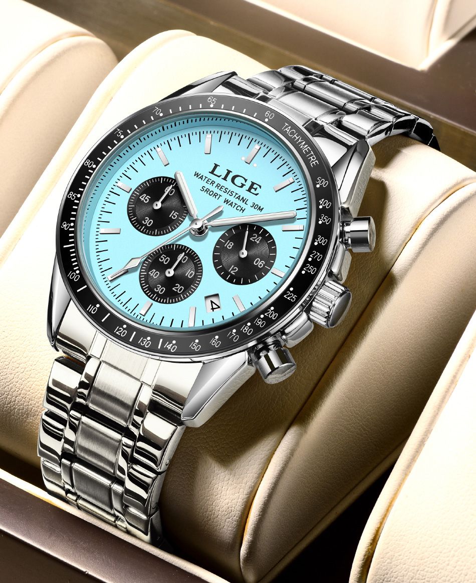 2025 LIGE Top Brand Luxury New Men Watch Quartz Man Watches Waterproof Luminous Watch for Men Date Chronograph Sport Wristwatch
