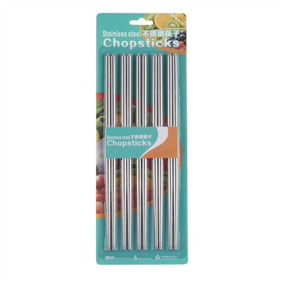 Conjunto de Hashis de Aço Inoxidável para Casa Hashis Reutilizáveis para Adultos Hashis Antiderrapantes Utensílios de Cozinha