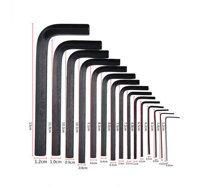 30 Peças Chave Allen Sextavada 0.028"- 3/8" Polegadas & 0.7mm-10mm Tamanho Métrico Aço Cromo-vanádio Chave Ferramenta Braço Longo Conjunto