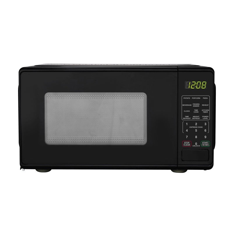 0.7 Cu Ft Countertop Microwave Oven 700W Compact Kitchen Appliance LED Display Timer Child Safety Lock One Touch Defrost Quick