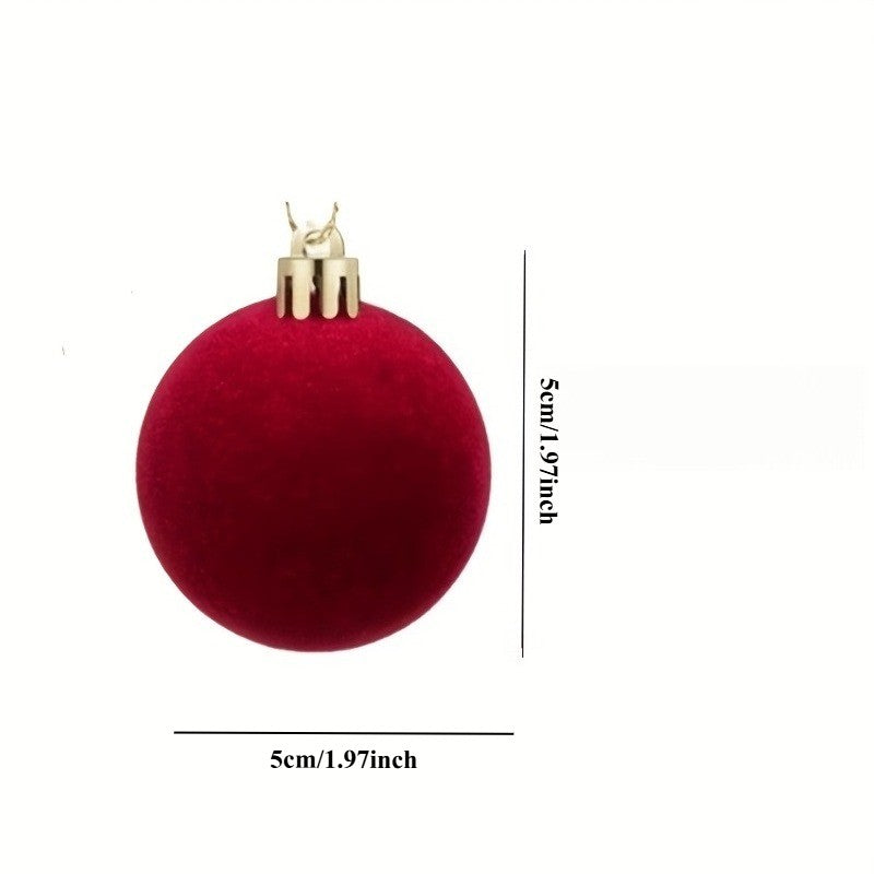 10pcs Burgundy Velvet Christmas Balls, Perfect Choice for Home Decor Tree Ornaments - Halloween, Thanksgiving, Birthday