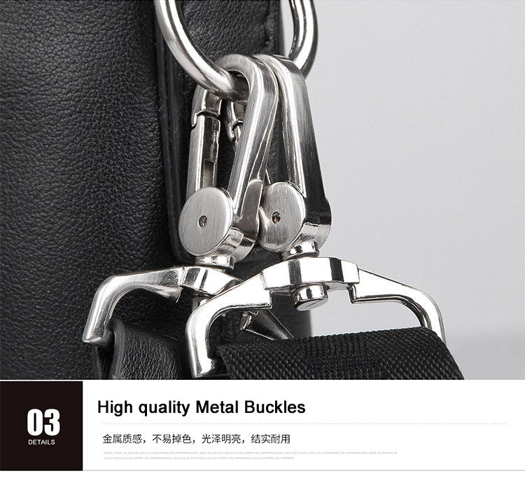 Luxury Genuine Leather Briefcase Men Leather Business Bag 15.6" Laptop Bag 14 Male Office Bag Document File Case Shoulder Bag