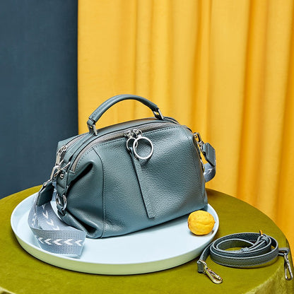 Zency Women's Handbag Genuine Leather Cowhide Cross Body Bags Ladies Shoulder Top Handle Satchel Trendy 2025 Pillow Bags Shopper