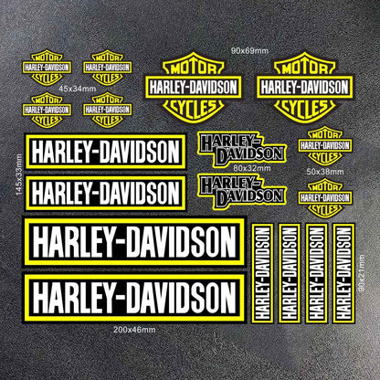 Kit Adesivo Refletivo Harley Davidson Logotipo Tanque Capacete Moto Emblema Letras Decalque