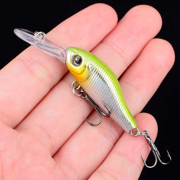 1 Isca Artificial Flutuante Mini Minnow Crank Wobbler Jerkbait Rígida para Pesca de Robalo em Água Doce e Salgada