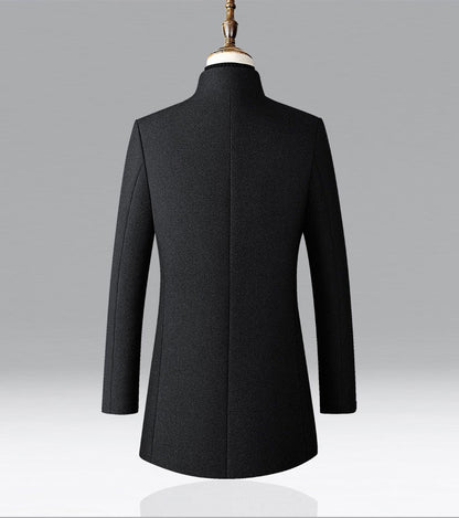 Winter Jacket Men Wool Pea Coat Oversized Overcoat Solid Business Casual Coat Men's Clothing Woollen Coats 4XL AF2011