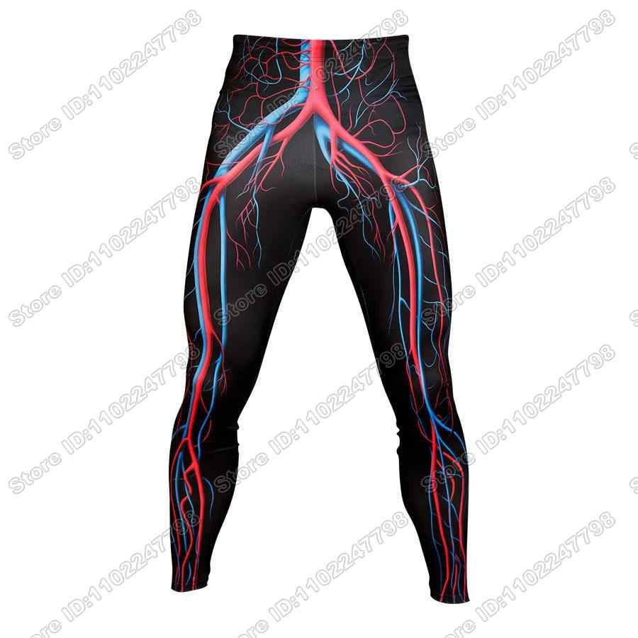 Human Circulatory System Rash Guard Jiu Jitsu BJJ MMA T-shirt Compression Shirt Long Sleeve Surfing Jersey Beach Diving Tops