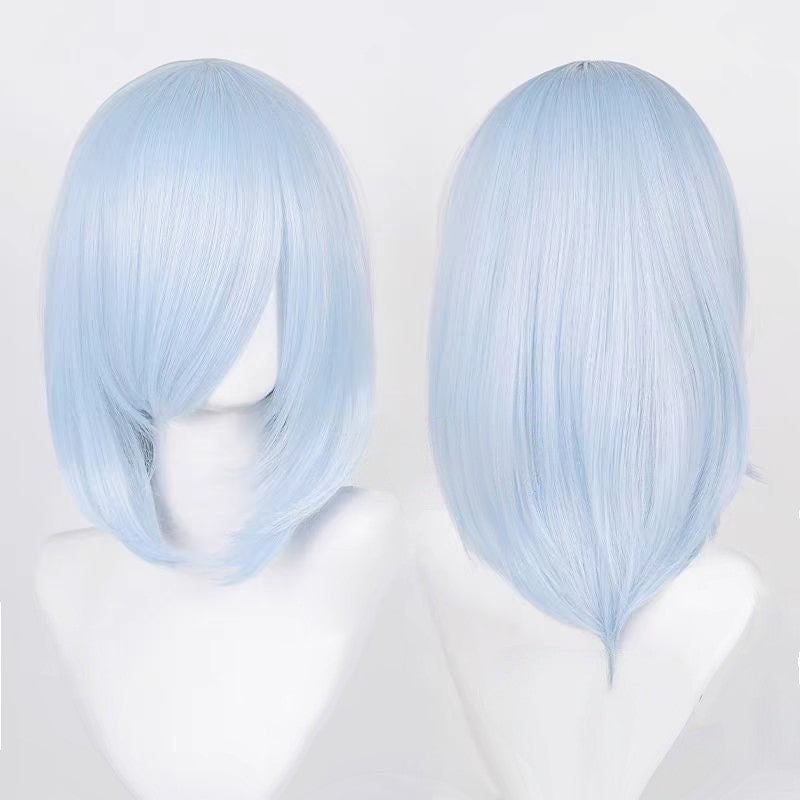 Perucas de Cosplay Multicoloridas 40cm Curtas Retas Masculinas Perucas Sintéticas Resistentes ao Calor para Cosplay de Anime e Festas de Halloween