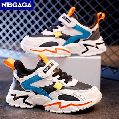 Four Seasons Sport Kids Sneakers Boys Casual Shoes For 5-16Years Children School Walking Non-slip Outdoor Running Shoes Leather