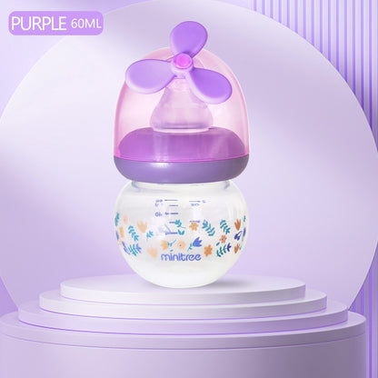 60ML mini baby bottle with windmill design, made of PP material