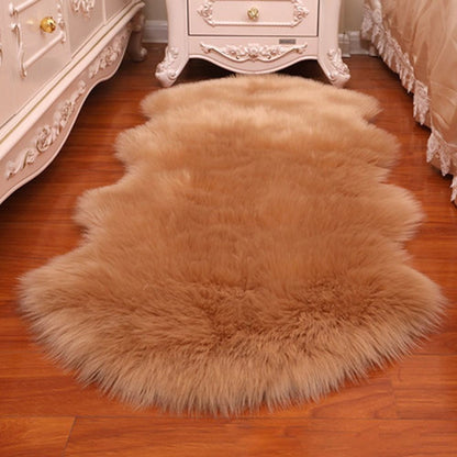 Washable Fluffy Shaggy Long Hair Carpet Floor Protection Non Slip Soft Rugs Faux Fur Bedroom Mats Sheepskin Rug