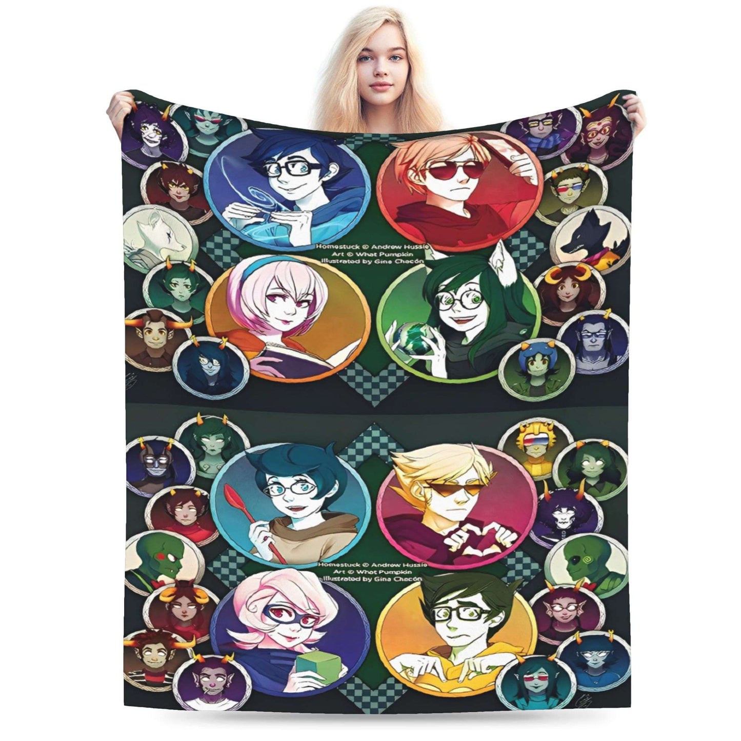 Manta de Flanela Homestucked Manga Cobertor Macio e Quente para Sofá Cama Viagem Engraçado Colcha Capa de Sofá-Cama