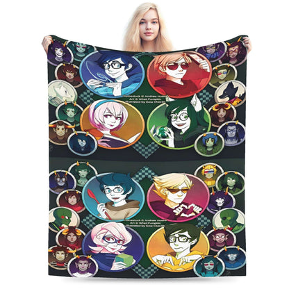 Manta de Flanela Homestucked Manga Cobertor Macio e Quente para Sofá Cama Viagem Engraçado Colcha Capa de Sofá-Cama