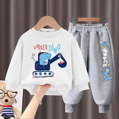 Kids Clothes Boys & Girls Autumn Long Sleeve Top & Pants 2 Pieces Sets Children Boy & Girl Printed Tracksuit Sport Outfit