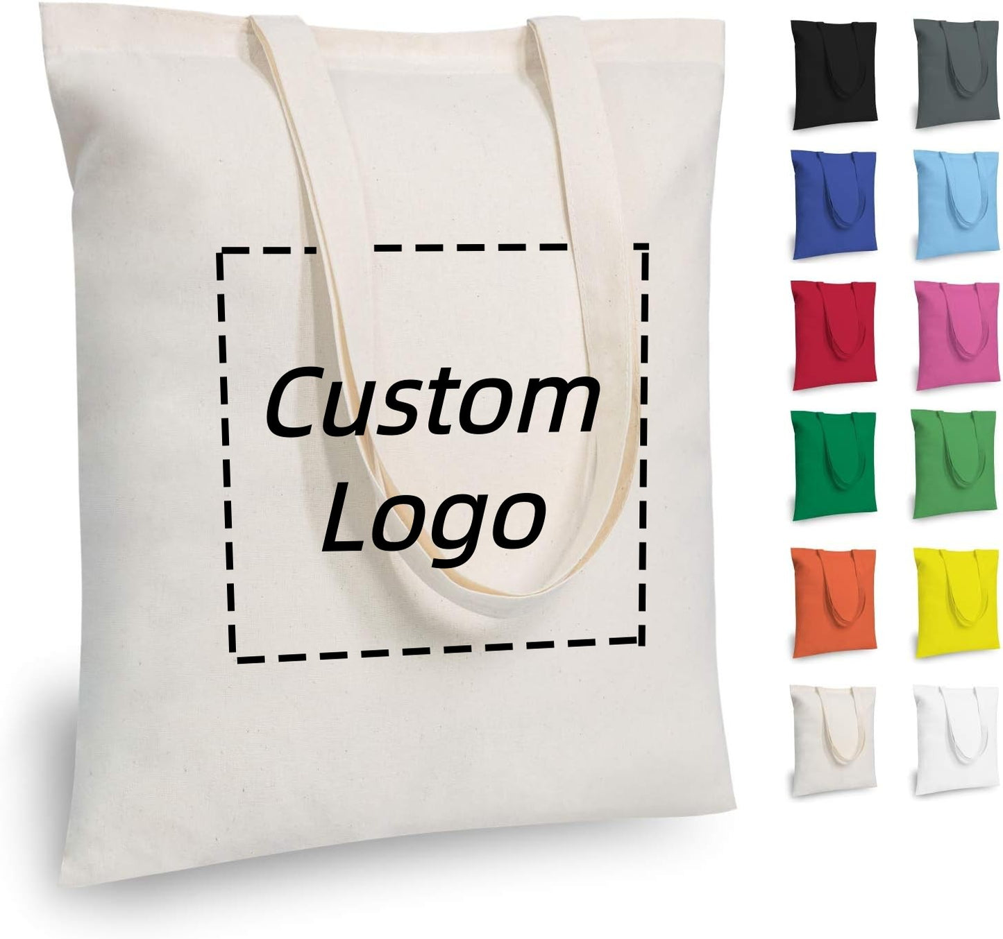 10/20/50Pcs Custom Cotton Tote Bag Eco-friendly Shoulder Bag Lightweight Reusable Shopping Bag Suitable For Promotions Gifts