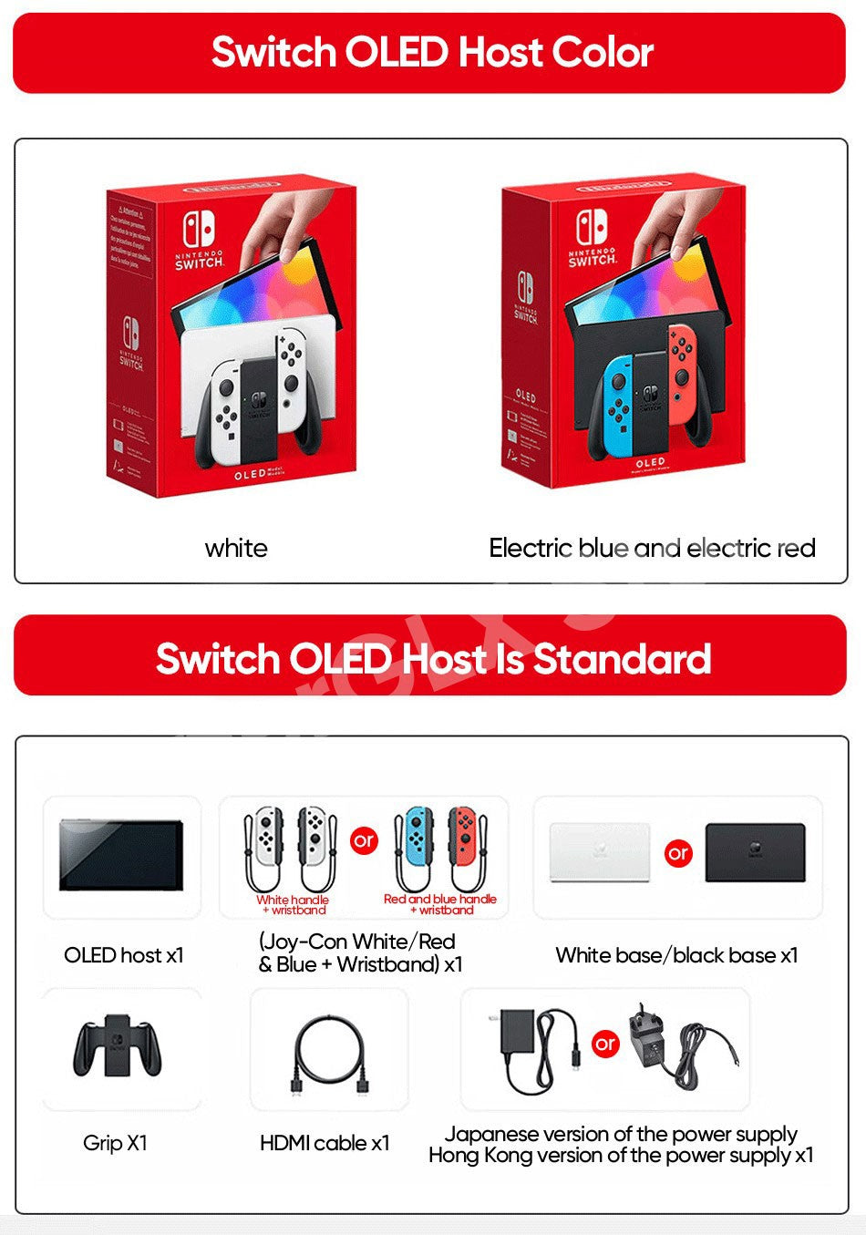 Original Nintendo Switch OLED Model White set Vivid 7” OLED screen 64 GB internal storage Wide adjustable stand