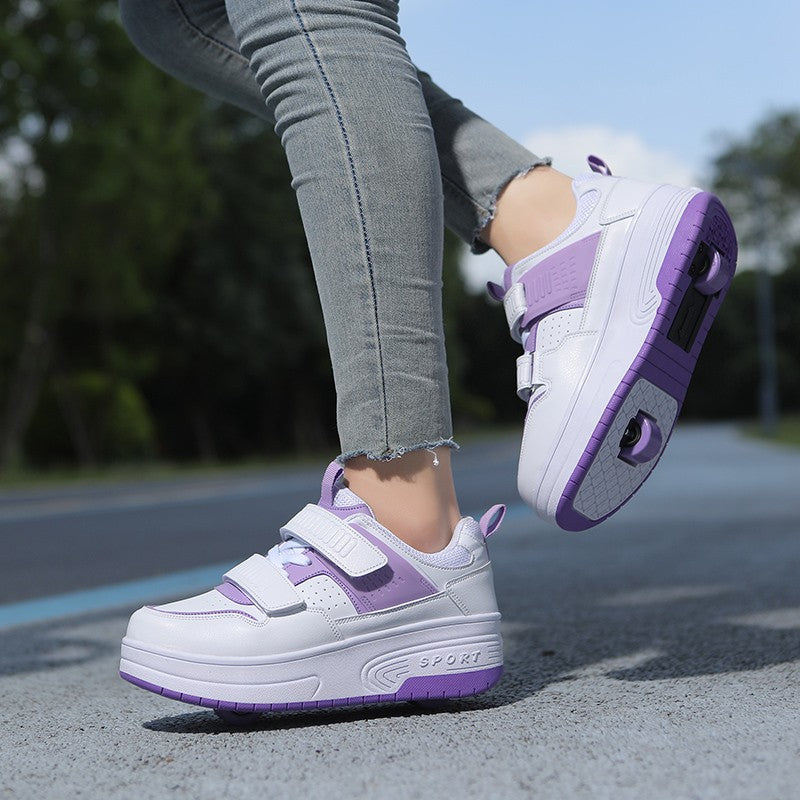 New Children's Roller Skates Boys Girls Double Wheel Unisex Roller Skates Shoes New Sneakers  Outdoor Sports Casual Shoes