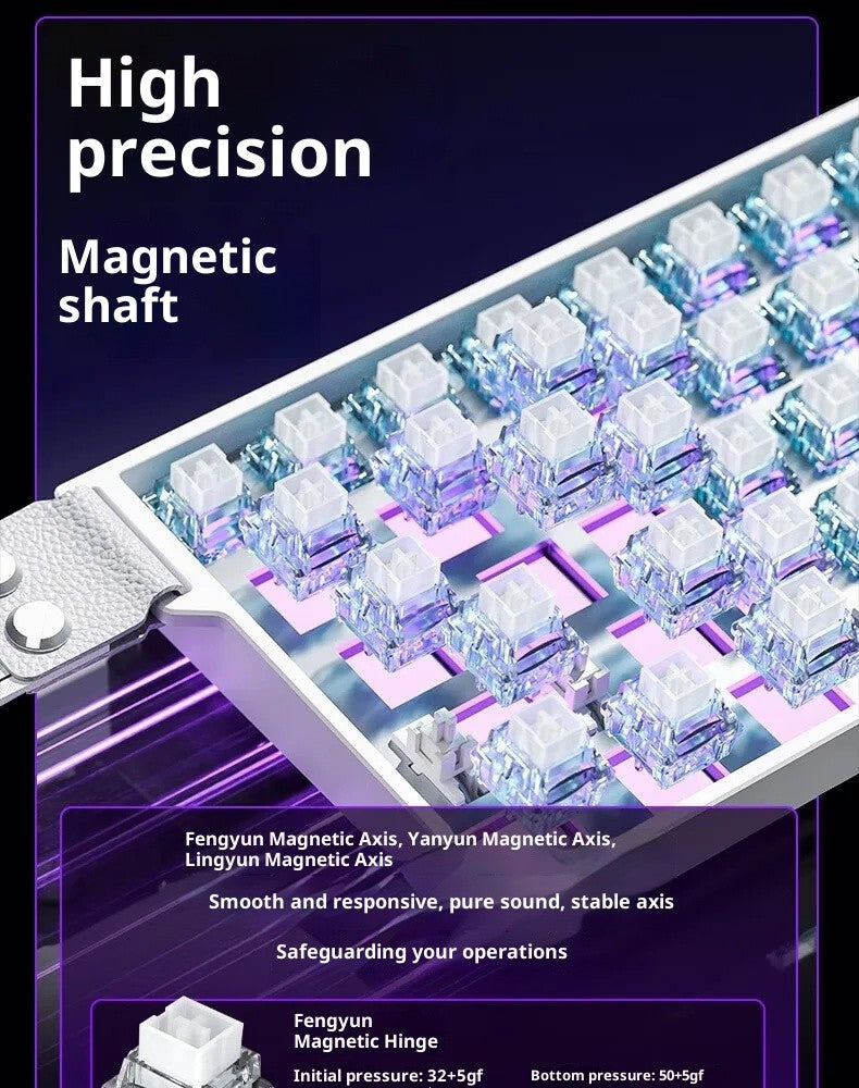 Teclado Magnético AULA MINI 60HE Pro Series Três Modos para Jogos E-sports RGB RT0.01mm Taxa de Varredura 8K Bateria de 4000mAh