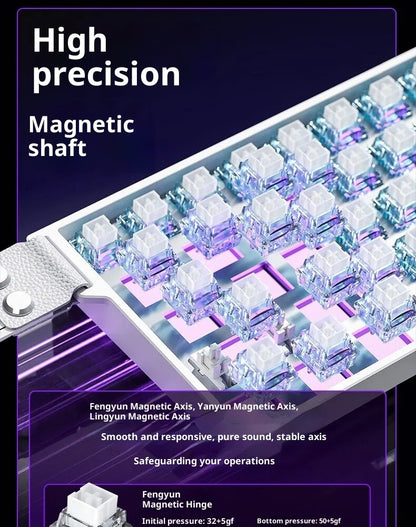 Teclado Magnético AULA MINI 60HE Pro Series Três Modos para Jogos E-sports RGB RT0.01mm Taxa de Varredura 8K Bateria de 4000mAh