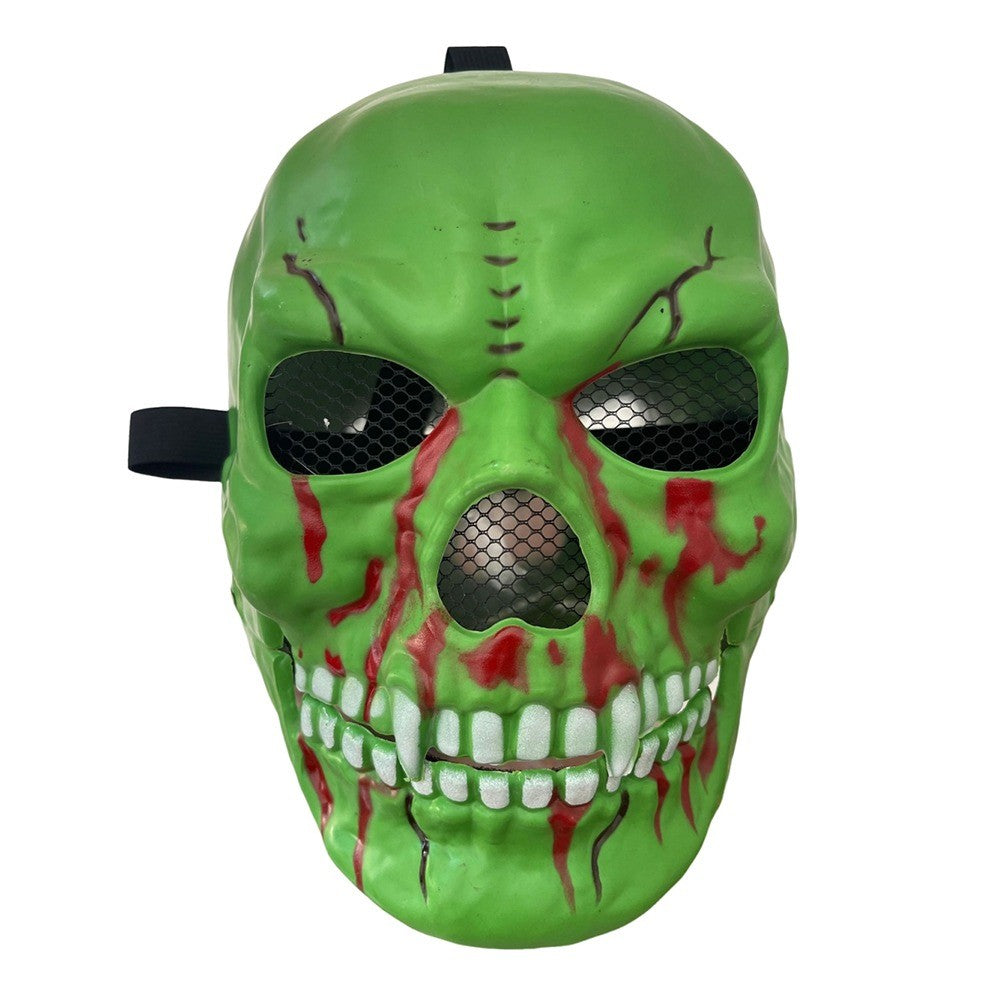 Bloody Effect Moving Mouth Skull Mask Realistic Full Face Halloween Skull Masks Funny Spooky Scary Skull Headgear for Women Men
