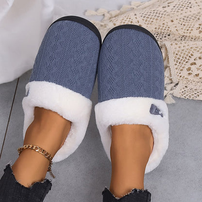 Platform Fluffy Slippers Women House Plush Fashion Designer Winter Shoes Ladies Flats Warm Home Casual Footwear Elegant Big Size