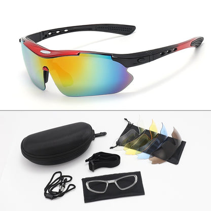 New 5 Lens Set Polarized Tactical Goggles Men Outdoor Sports Windproof Dustproof Climbing Glasses Safety Protective Glasses