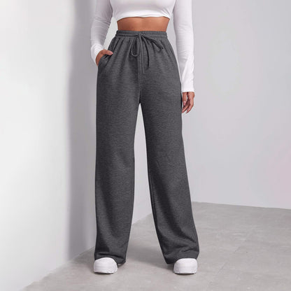 Wide Leg Pants For Women’s Fleece Lined Sweatpants Straight Pants Bottom All-Math Plain Fitness Joggers Pants Travel Basic