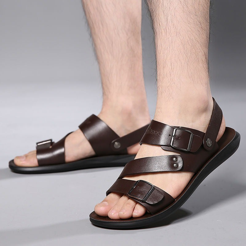Summer Comfortable Men's Sandals 2025 Fashion Slippers Beach for Male Leather Shoes Open Toe Casual Mens Sandals zapatos hombre