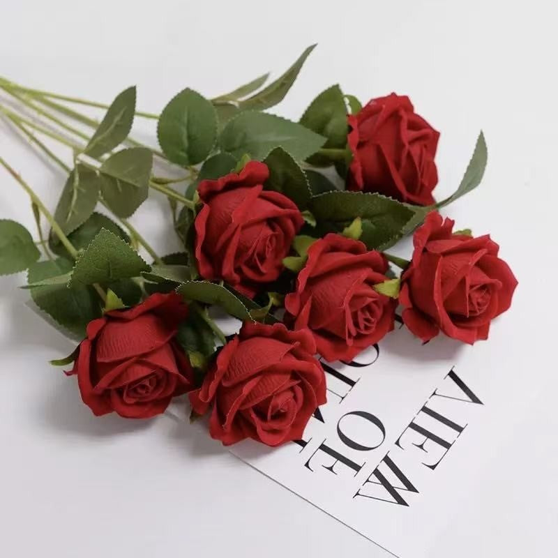 1~20pcs Artificial rose decoration Red rose Realistic artificial flowers Fake flowers Wedding dining table home decoration