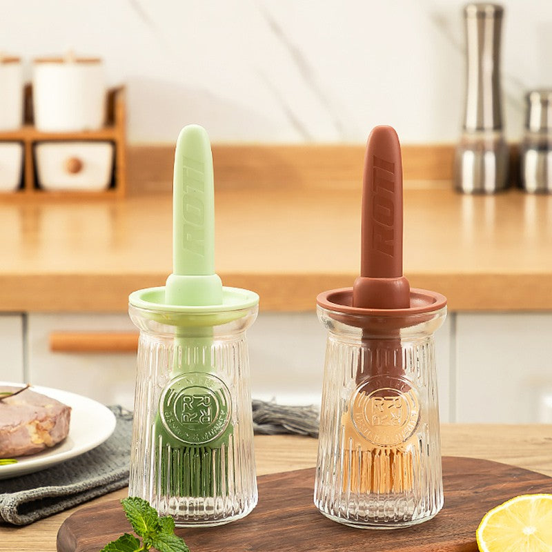 Silicone Oil Brush Temperature Resistant Oil Bottle Baking Pancake Barbecue Cooking Olive Oil BBQ Grilling Kitchen Gadget