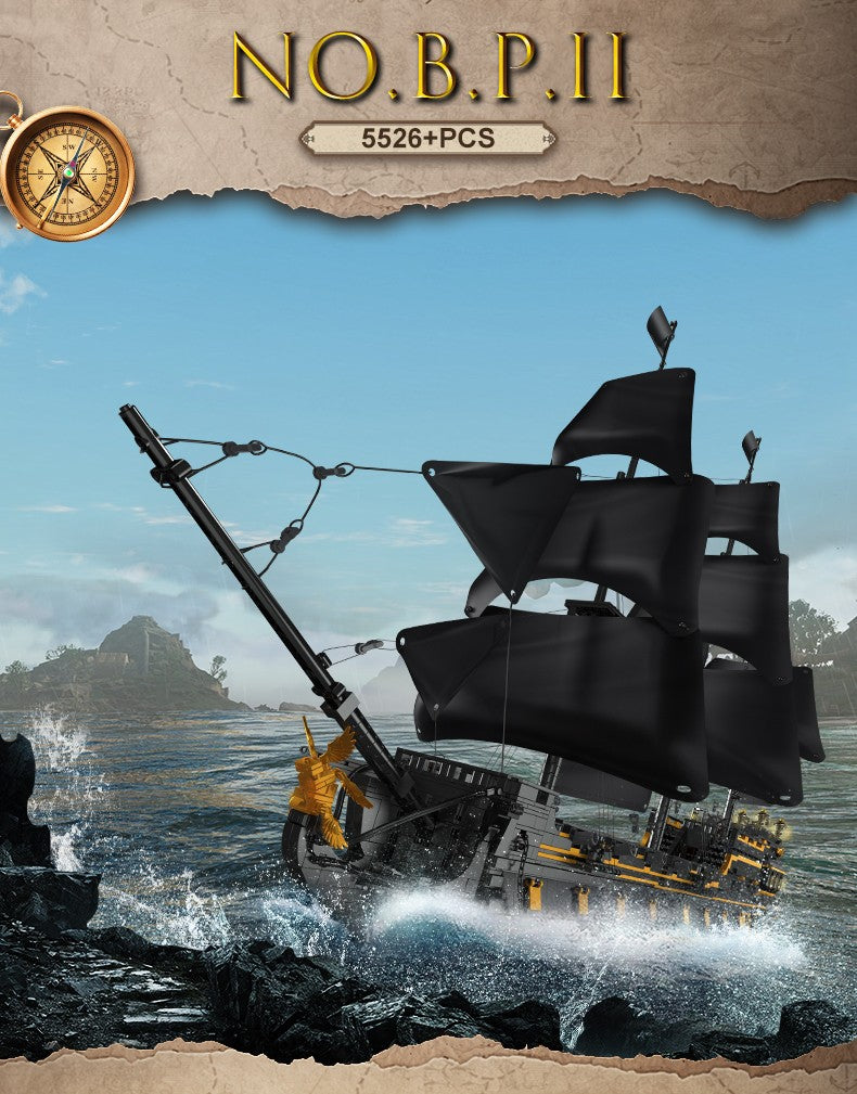 Mould King 13186 Pirate Ship Toys The Big Black Pearl Building Block Assembly Pirate Ship Brick Set Kids Christmas Gift