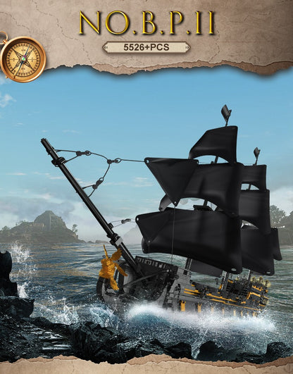 Mould King 13186 Pirate Ship Toys The Big Black Pearl Building Block Assembly Pirate Ship Brick Set Kids Christmas Gift