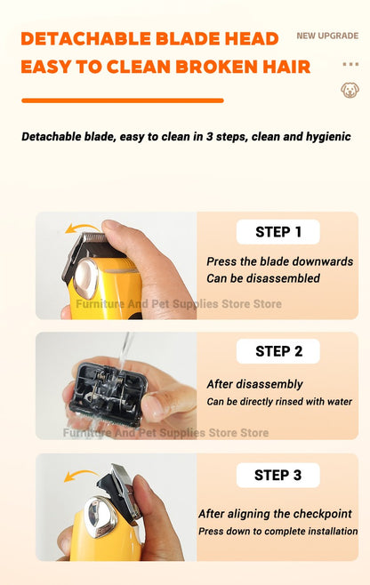 Máquina de Tosa Profissional Elétrica para Cães e Gatos, Aparador de Pelos sem Fio, Baixo Ruído, Máquina de Cortar Pelos, Tesoura