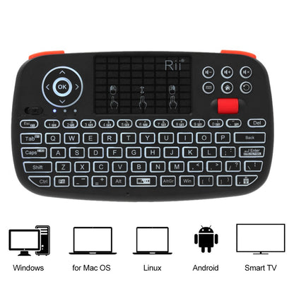 Teclado Sem Fio Bluetooth Rii i4 Mini Com Touchpad 2.4GHz Retroiluminado Mouse Controle Remoto Para Windows Android TV Box Smart TV