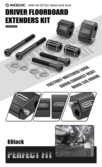 NICECNC para Harley Road Glide Street Glide Special /CVO 2014-2024 Road King Electra Glide Kit de Extensores de Plataforma para Piloto