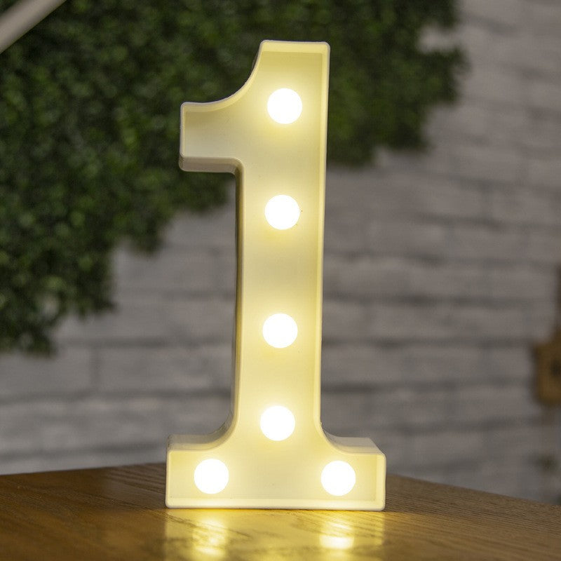 Alphabet Letter LED Lights Luminous Number Lamp Battery Warm Night Light for Home Wedding Birthday Christmas Party Decoration