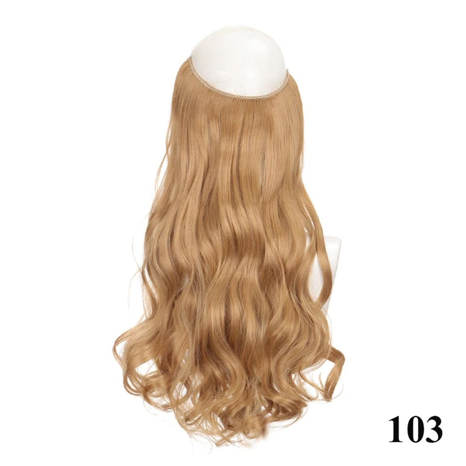 Extensão de cabelo com fio invisível (40cm 50cm 60cm) cabelo liso cabelo encaracolado uso diário adequado para todas as mulheres