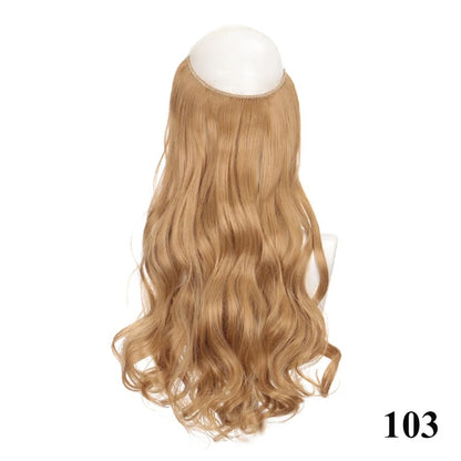 Extensão de cabelo com fio invisível (40cm 50cm 60cm) cabelo liso cabelo encaracolado uso diário adequado para todas as mulheres