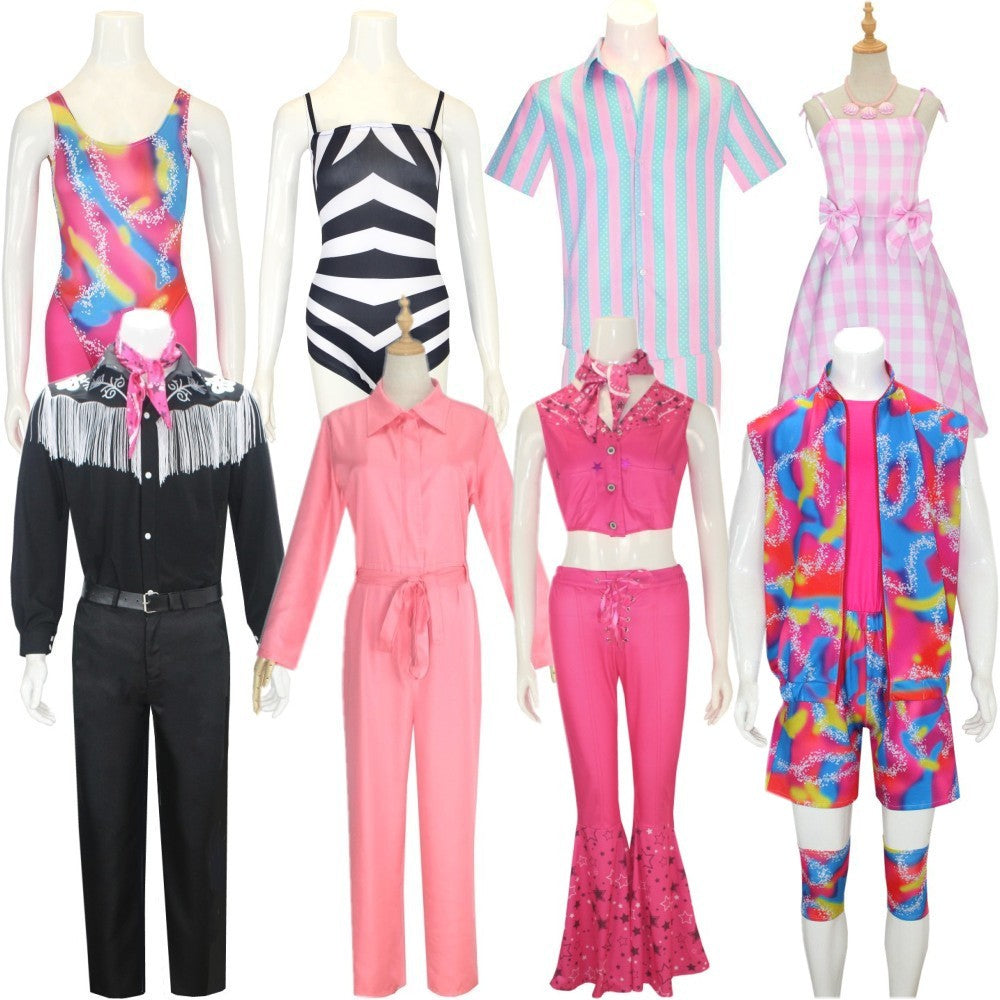 Costume De Cosplay Du Film Ken Pour Adulte, T-shirt Noir, Écharpe Rose, Ensemble Complet, Princesse, Ixde Carnaval D'Halloween