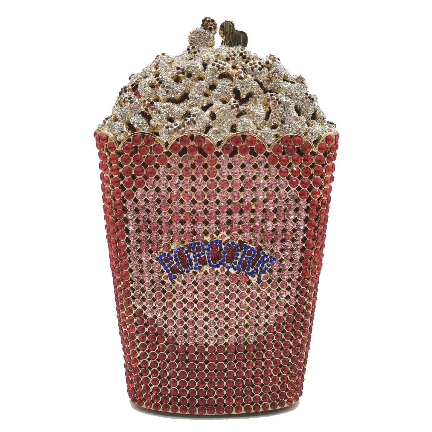 XIYUAN Popcorn Crystal Clutch Bags MINI Metal Box Minaudiere Purses Wedding Party Dinner Handbags Rhinestone Clutches Bags Gift